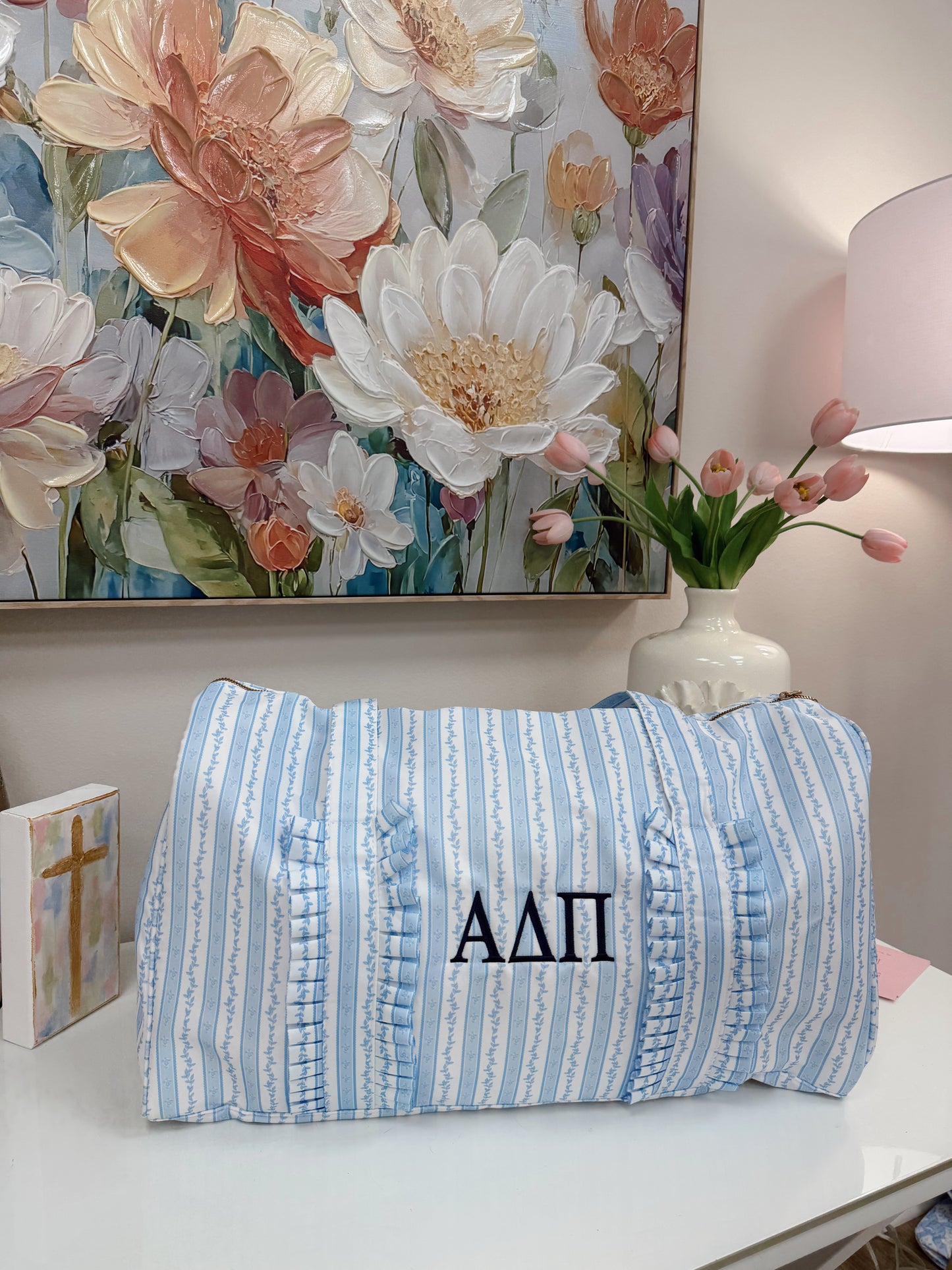 Alpha Delta Pi Ruffle Duffle Bag