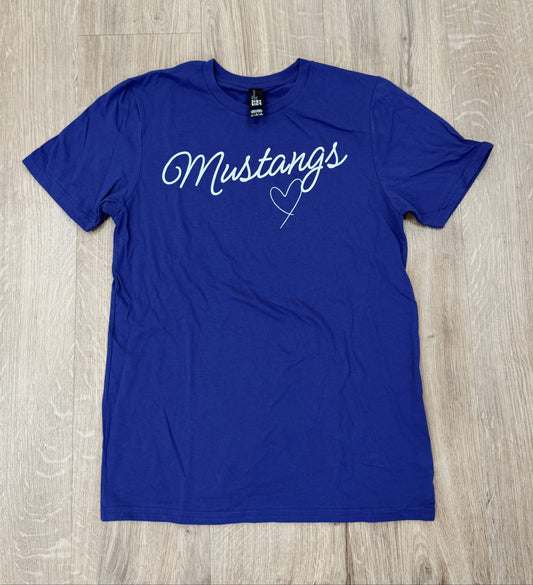 Purple Mustangs Script Youth T-Shirt