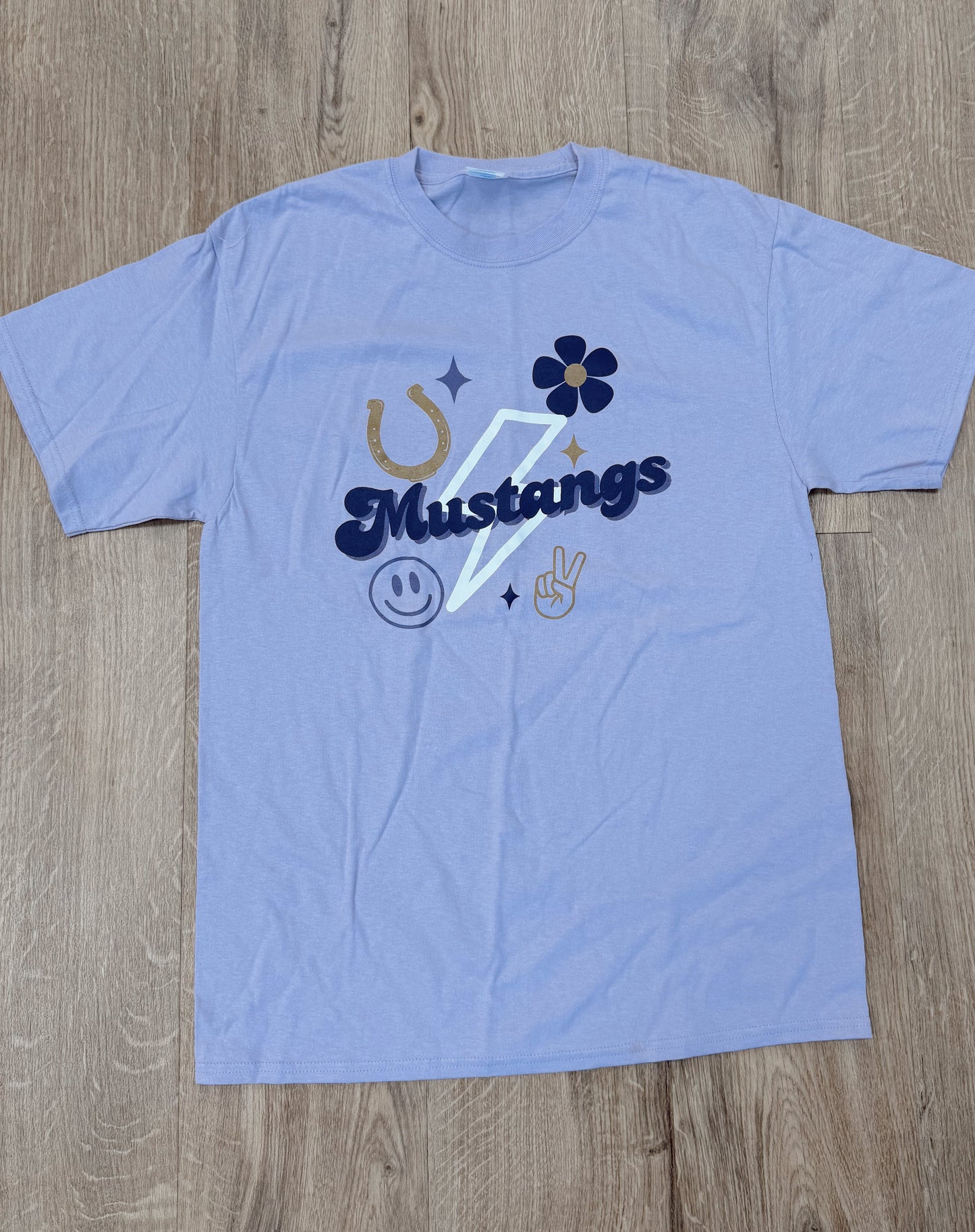 Light Purple Lightning Bolt Mustangs T-Shirt