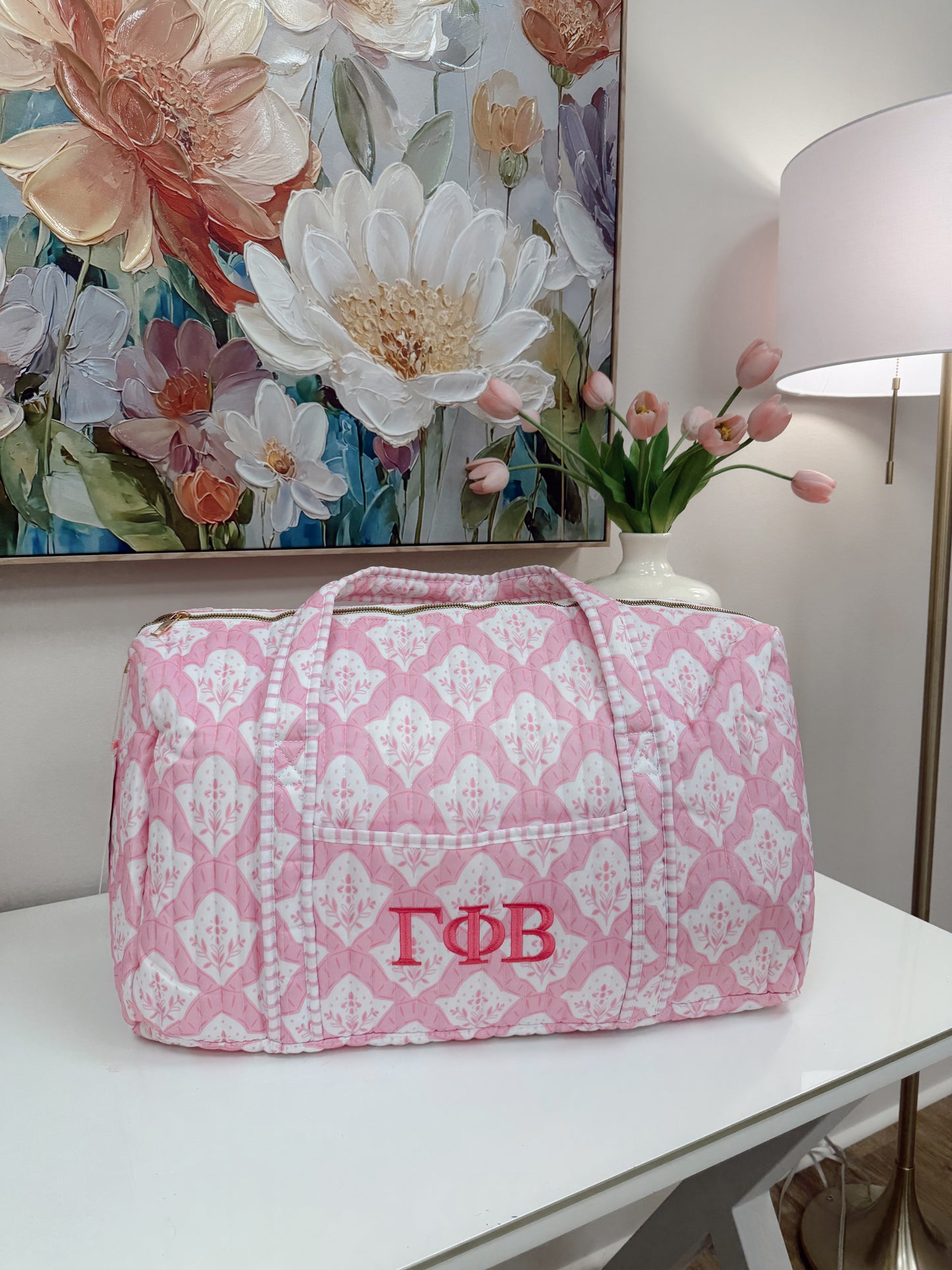 Gamma Phi Quilted Duffle Bag