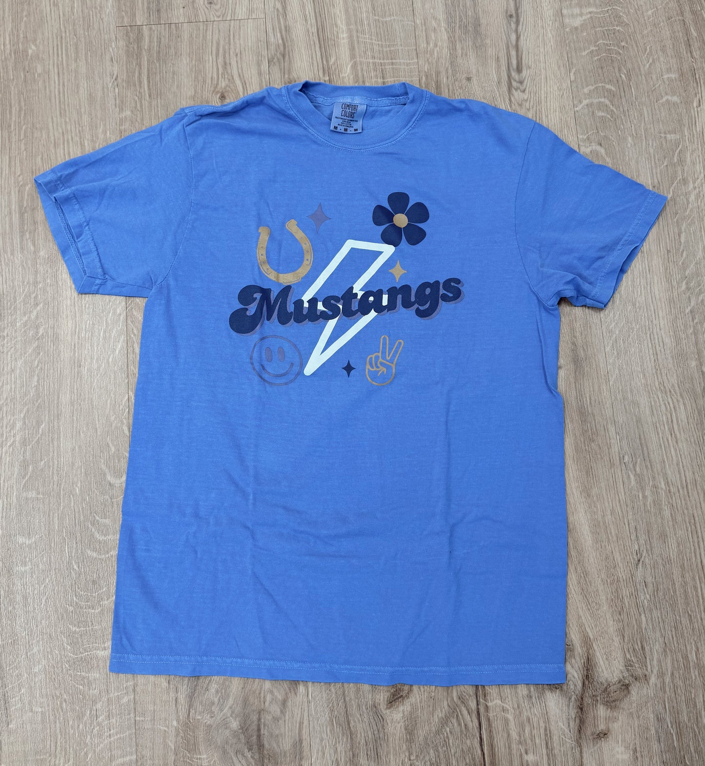 Dark Purple Lightning Bolt Mustangs T-Shirt