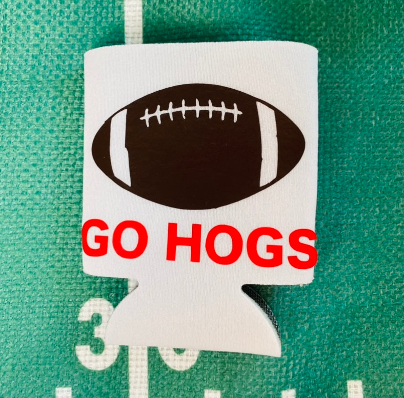 Go Hogs Koozie with Football (6)